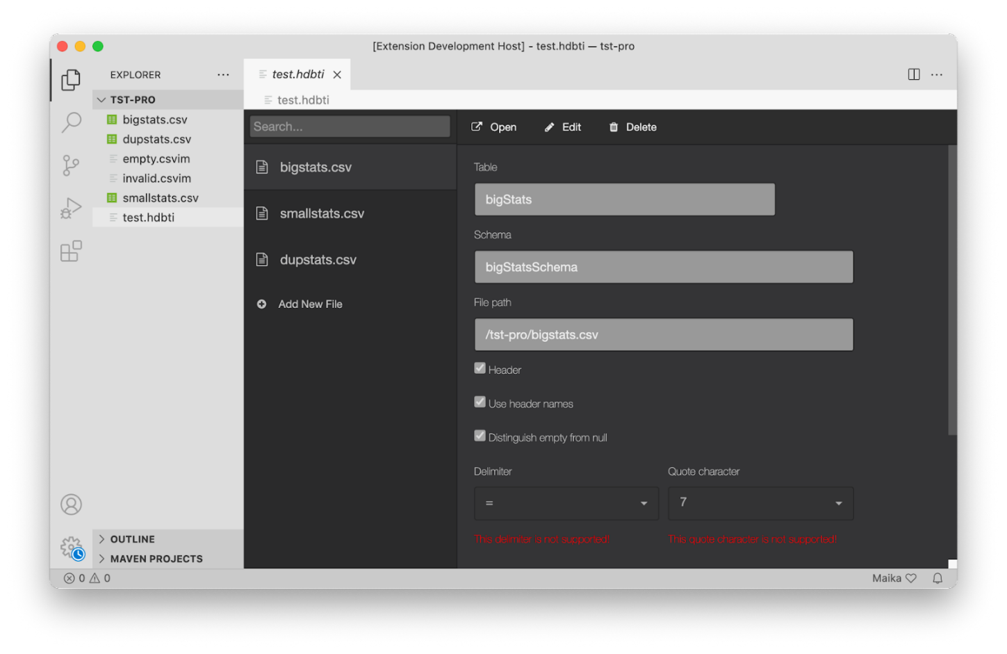 Dirigible module inside VS Code