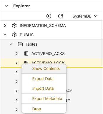 Database view