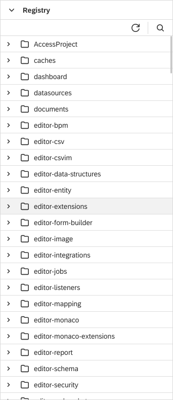 Registry view