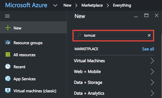 Microsoft Azure - New Button