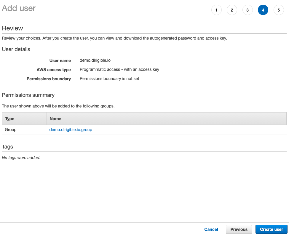 AWS - Add User Step - 4